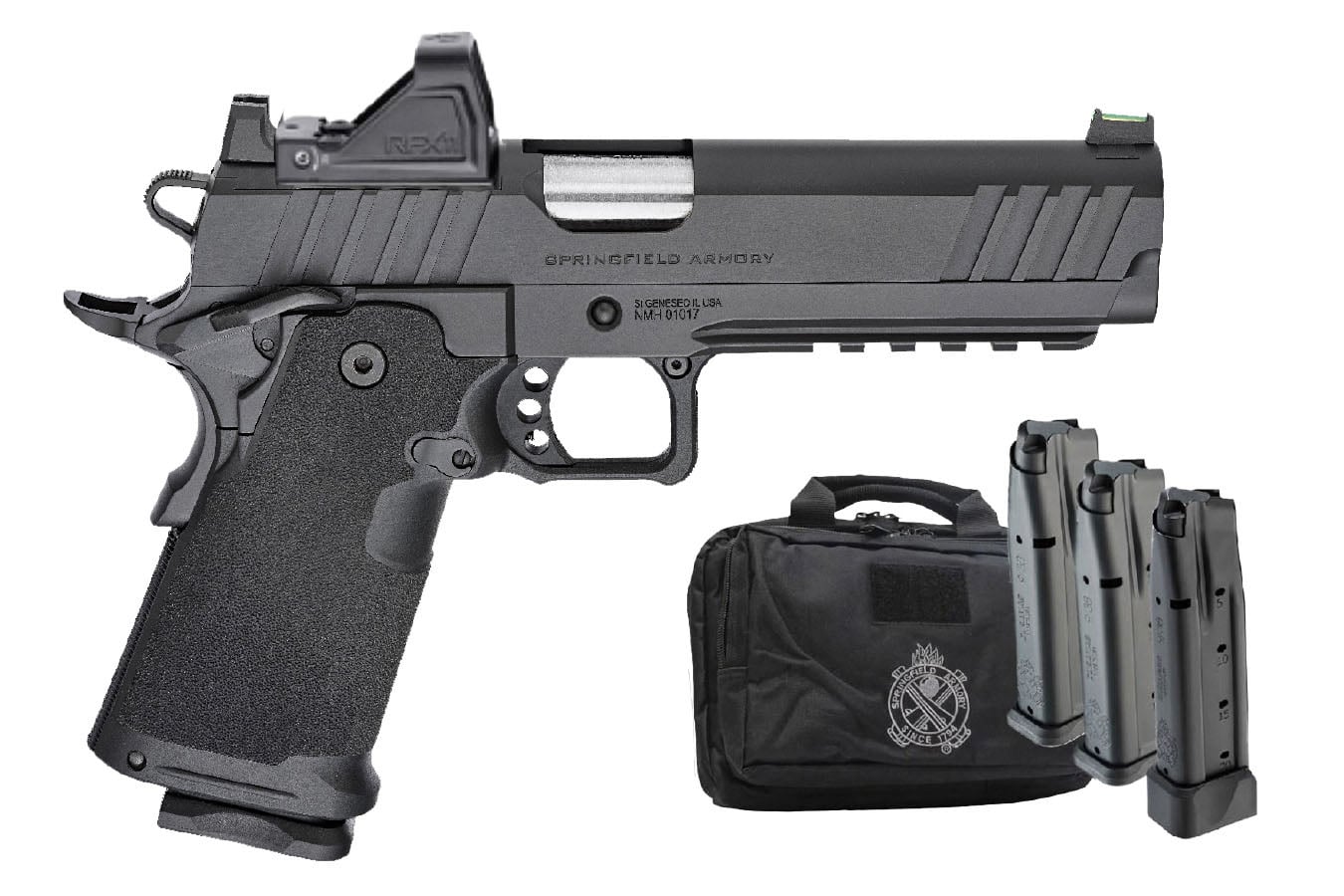 SPRINGFIELD 1911 DS Prodigy AOS 9mm Double Stack 1911 Pistol with Viridian RFX-11 Green Dot,